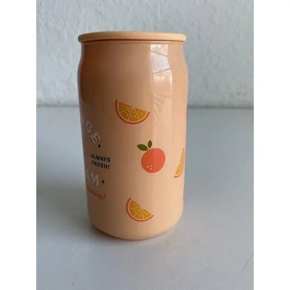 DW Home Orange Cream Soda Pop Glass Candle 15oz 33 HR Single Wick Rubber Lid NEW